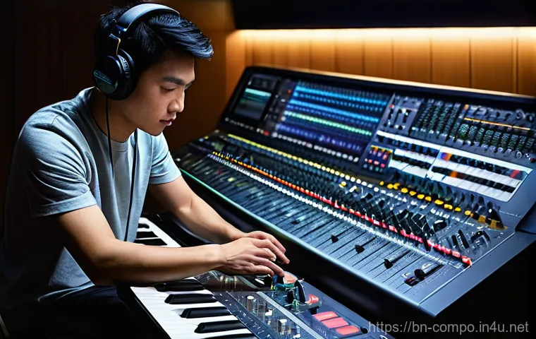 작곡가 이직을 위한 준비 사항 - **Prompt for "Collaborative Creative Hub"**
    Three diverse musicians, two men and one woman, rang...