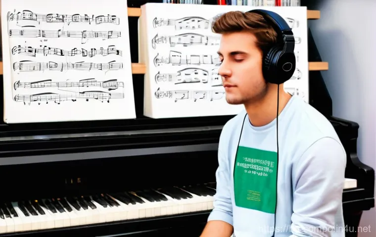 작곡가의 작품 퀄리티 향상 전략 - **Prompt 2: Intimate Digital Live Performance**
    "A charismatic young adult musician, wearing a f...